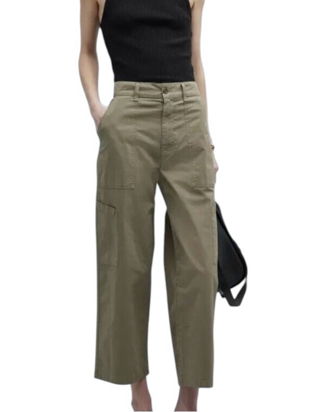 AGOLDE Cotton Women's High Rise Daria Utility Pant Olive Green Size 28 - Picture 2 of 14